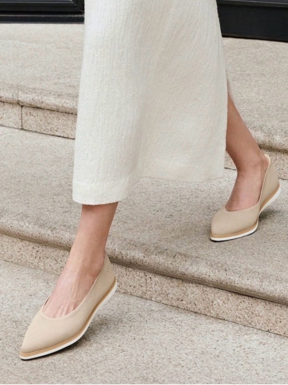 VIVAIA Veronica pointed-toe flats in almond size 39.5
